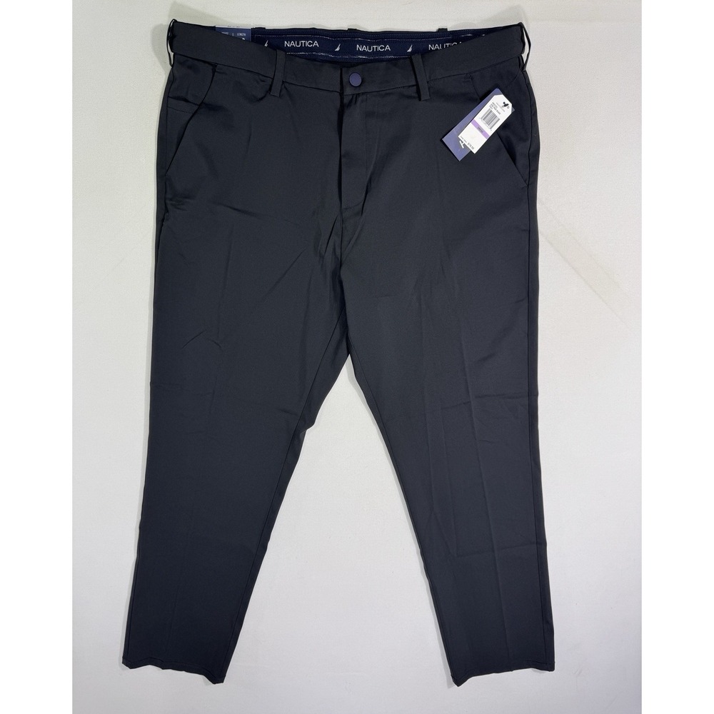 Nautica Navtech Pants Black Stretch Flat Front Men’s 38x30 (40x29) NWT Active